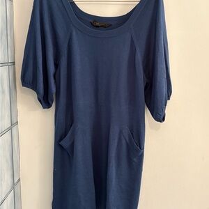 BCBGMaxAzria Navy Scoop Neck Pocket Tunic